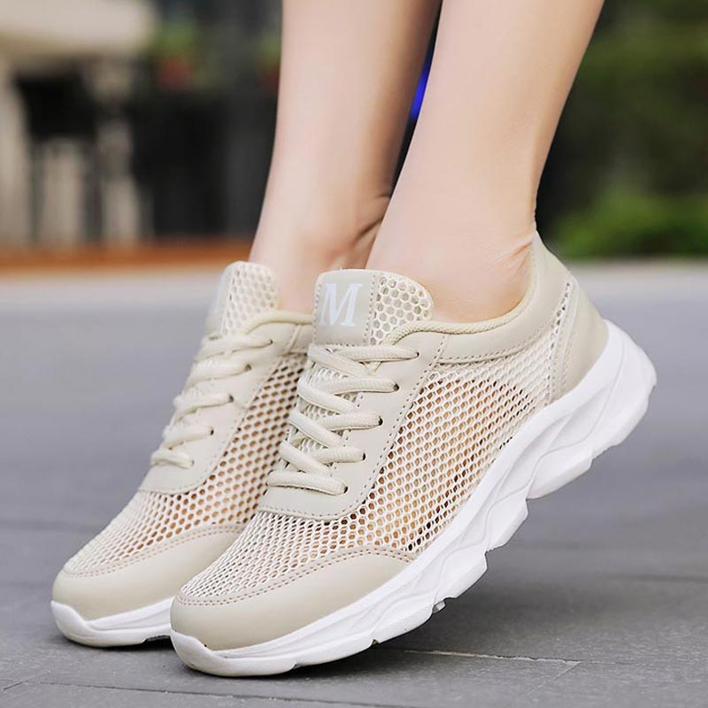 Luxury Lifestyle Japan - Verão respirável tênis feminino malha sapatos