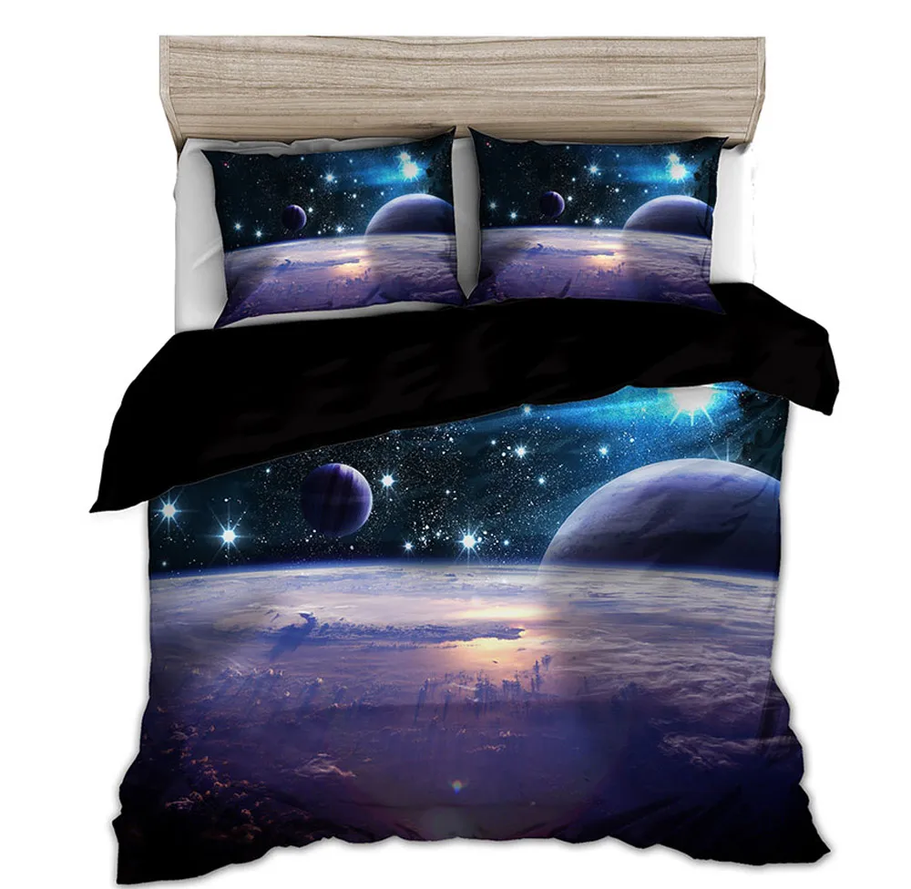 Linen Duvet Cover - Estrela do espaço 3d galáxia capa