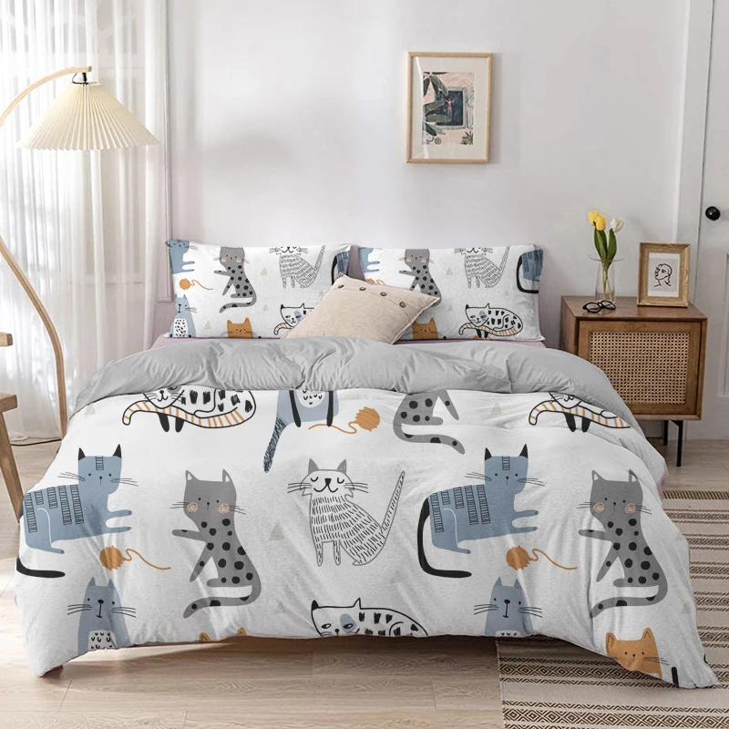 Linen Duvet Cover - Animal Print Conjunto de cama com
