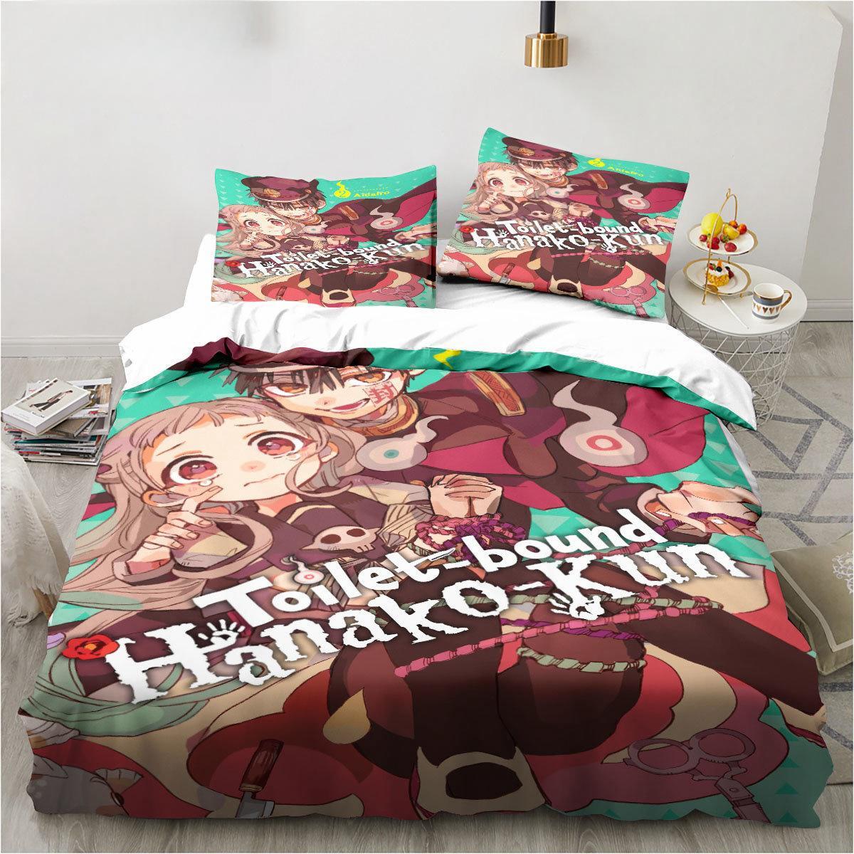 Linen Duvet Cover - Anime toalete-bound hanako-kun 3d impresso 2/3