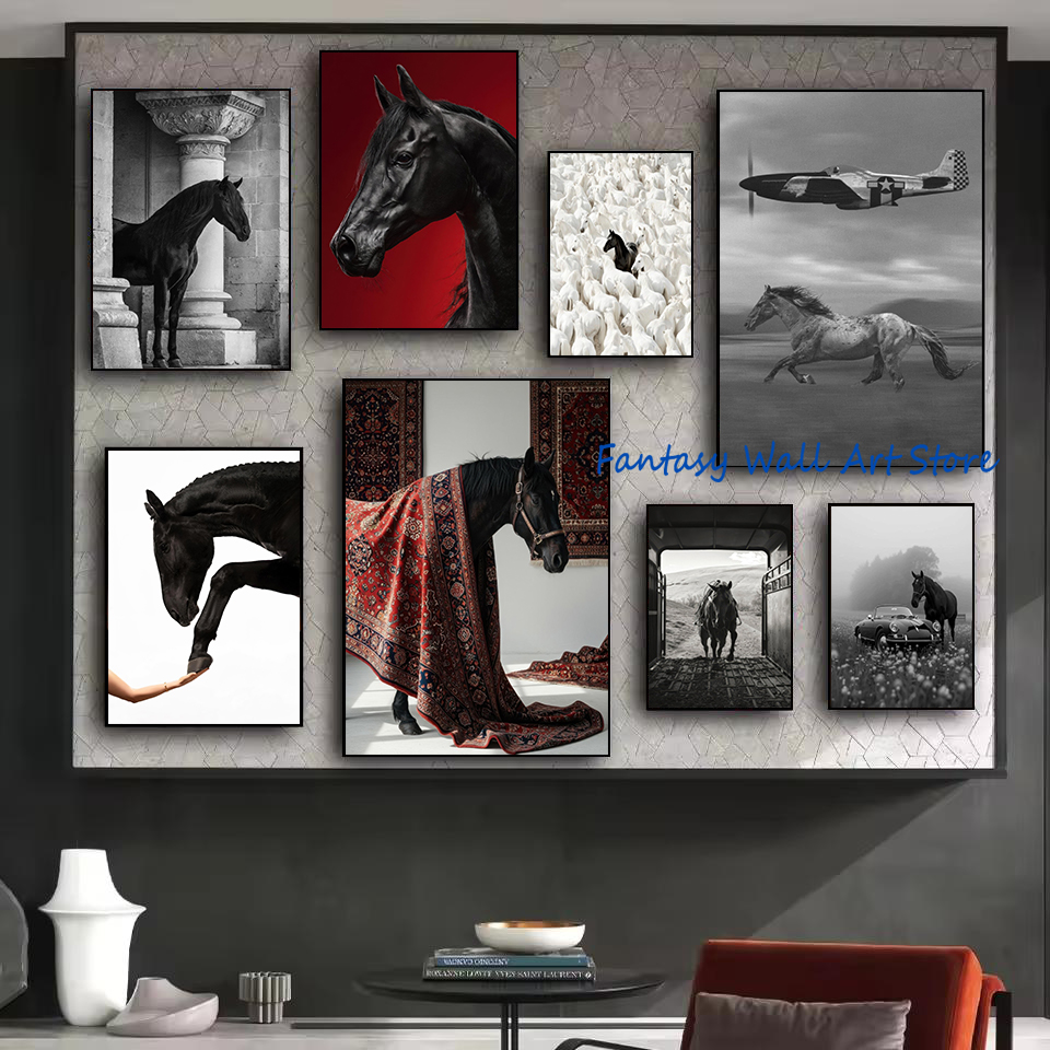 Luxury Lifestyle Japan - Fotos de Cavalos Pretos Vintage, Arte