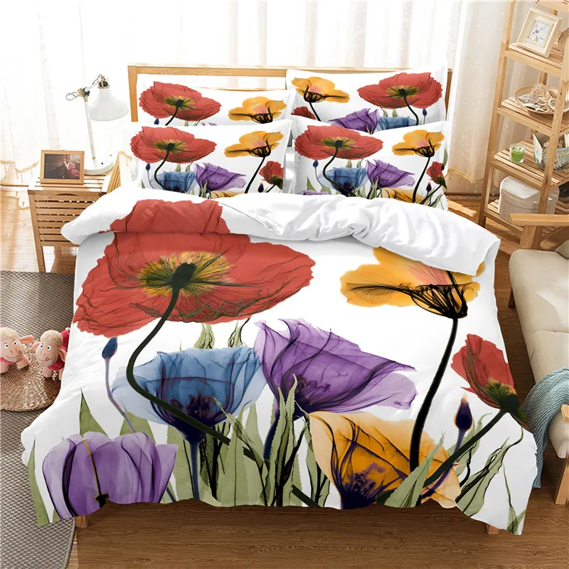Conjunto de cama flores conjun - Linen Duvet Cover avaliação e preço