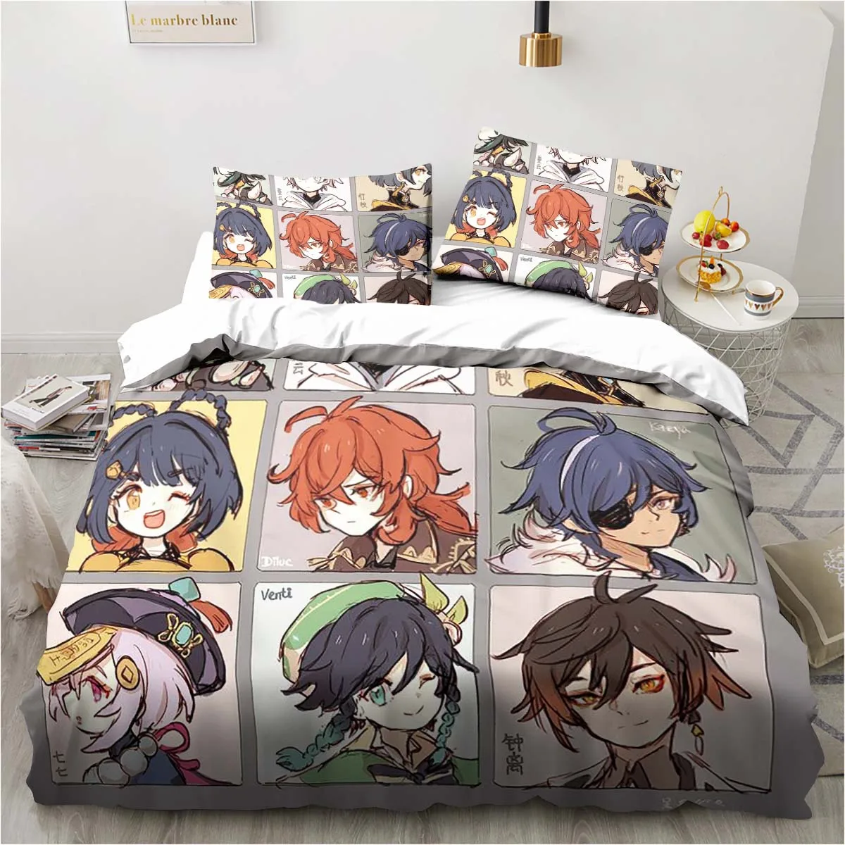 Anime dos desenhos animados ge - Linen Duvet Cover avaliação e preço