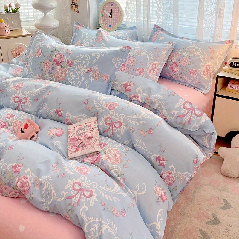 Conjunto de Cama Pastoral de 4 - Linen Duvet Cover avaliação e preço
