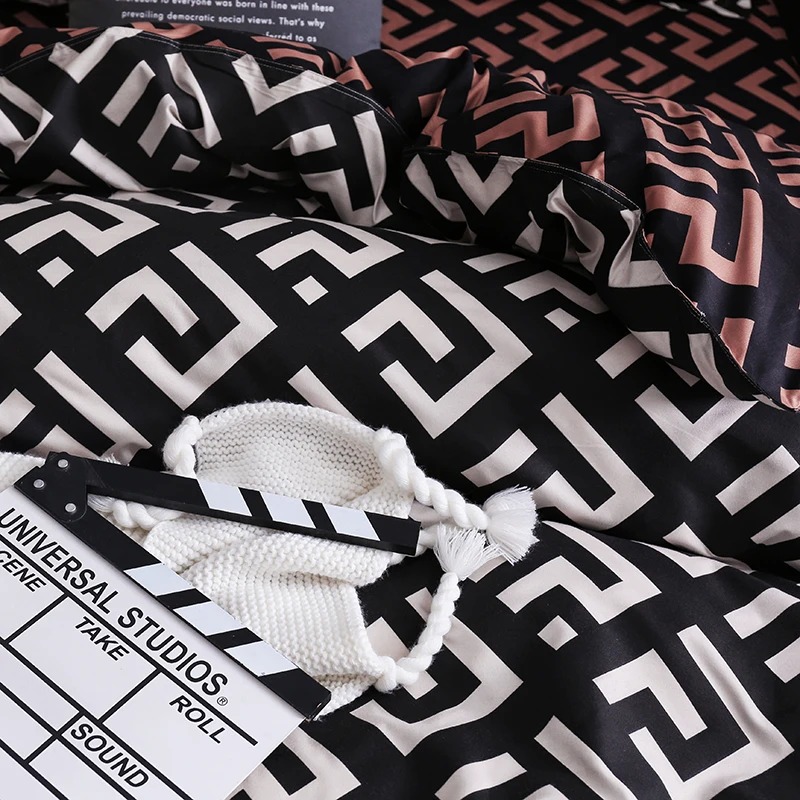 Luxo cama Comforter Set com Pi - Linen Duvet Cover avaliação e preço